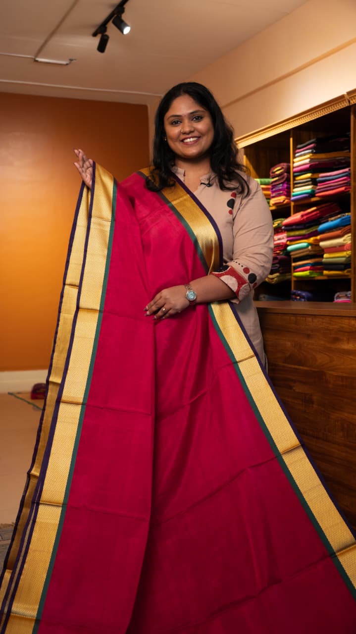 Devendra 11 Yards Madisar - 12-12-12-11Y-01 (Rani Pink)