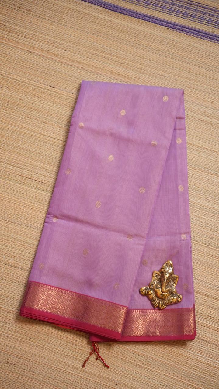 Chanderi Silk Cotton Saree - 51-12-01-06 (Lavender)