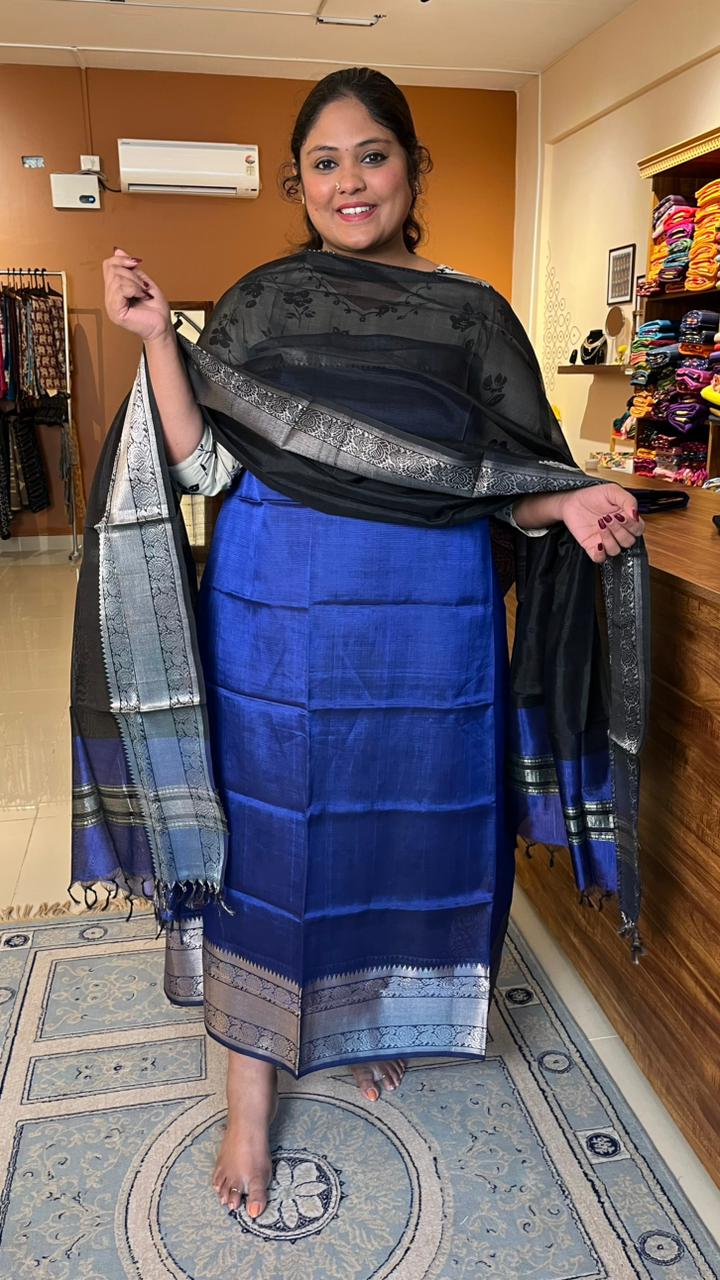 Mangalagiri Kanchi Border Silk Cotton Salwar Sets - 15-01-02-03