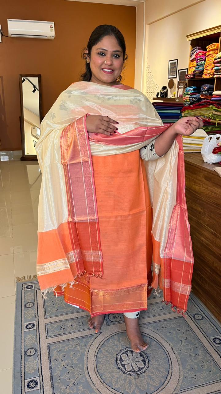 Mangalagiri Kanchi Border Silk Cotton Salwar Sets - 15-01-02-06