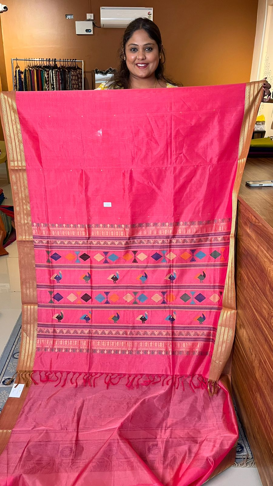 Kanchivaram Silk Cotton Saree - 01-01-05-04 Bomkai Kanchivaram (Lotus Bomkai)