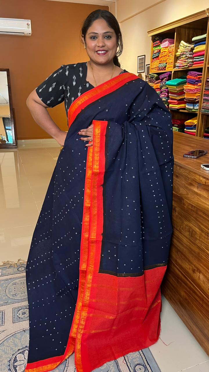 Sungudi Kai Kattu Saree - 11-12-10-6Y-04(Dark With Red)