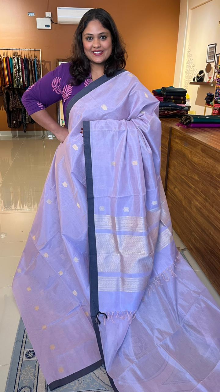 Kanchivaram Silk Cotton Saree - 01-07C-01-01 (Lilac Thamarai)
