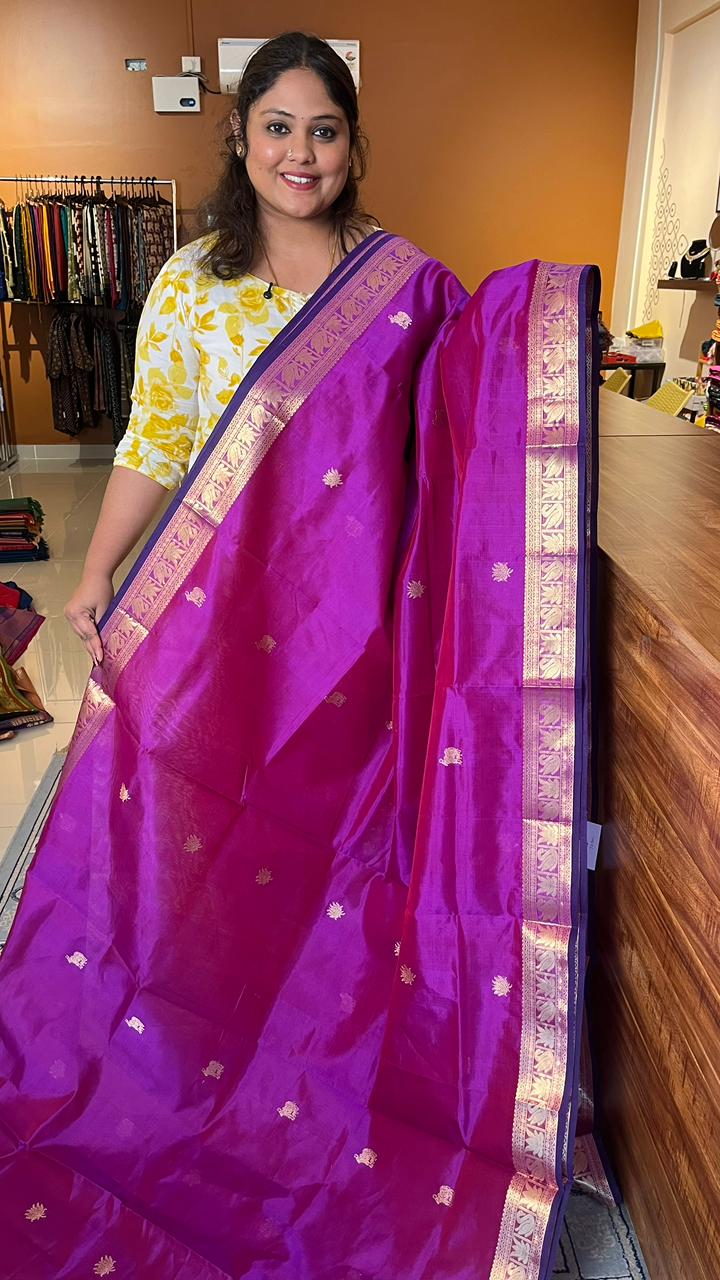 Kanchivaram Silk Cotton Saree - 01-01-05-11 (Bright Vadamalli)