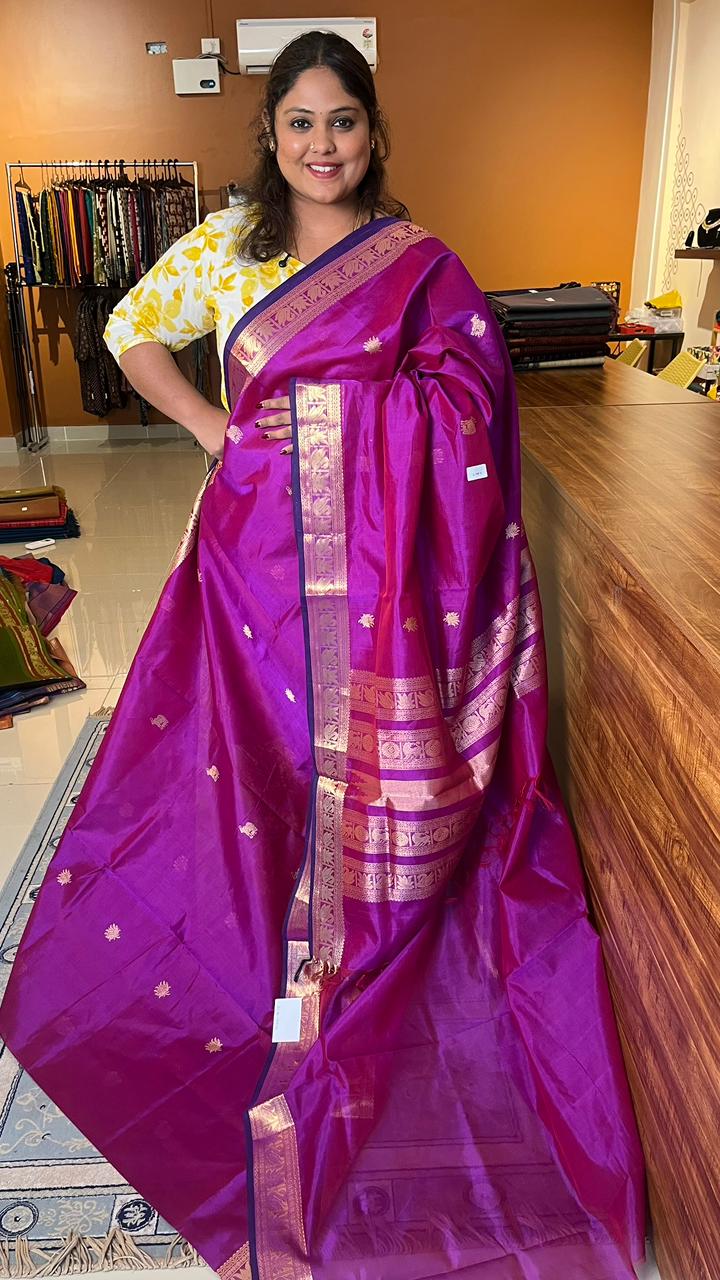 Kanchivaram Silk Cotton Saree - 01-01-05-11 (Bright Vadamalli)