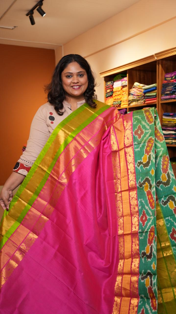 Mangalgiri Pure Silk Cotton Saree - 15-01-07-01 (RANI GREEN)