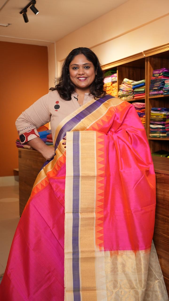 Mangalgiri Pure Silk Cotton Saree - 15-01-07-07 (CANDY WHITE)