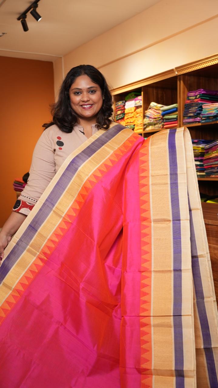 Mangalgiri Pure Silk Cotton Saree - 15-01-07-07 (CANDY WHITE)