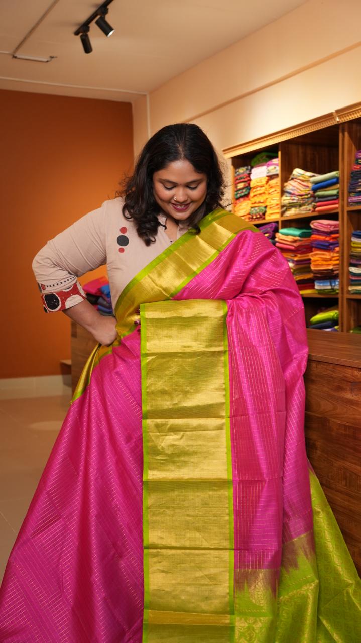 Mangalgiri Pure Silk Cotton Saree - 15-01-07-06 (MITTAI GREEN)