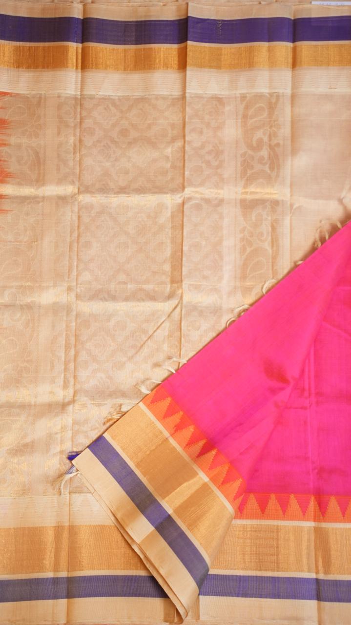 Mangalgiri Pure Silk Cotton Saree - 15-01-07-07 (CANDY WHITE)
