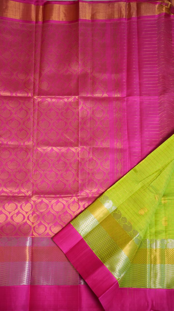 Mangalgiri Pure Silk Cotton Saree - 15-01-07-03 (FARM FUCHSIA)