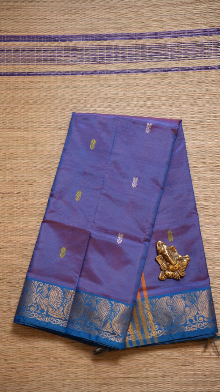 Chinnalampattu 6 Yards Saree - 03-01-01-07 (DECEMBER POO OLIVE)
