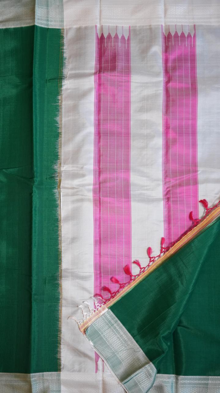 Ilkal Art Silk Saree - 44-01-01-09 (PAAN COCONUT)