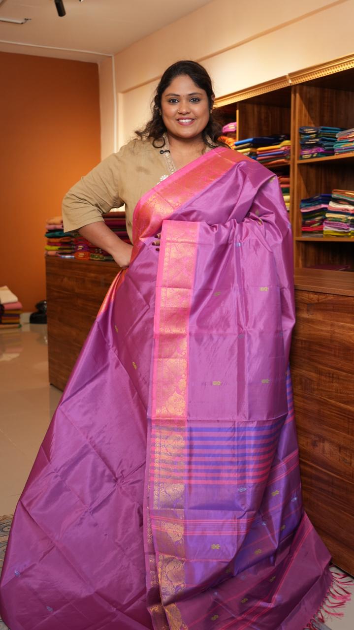 Chinnalampattu 6 Yards Saree - 03-01-01-01 (BERRY YOGURT)