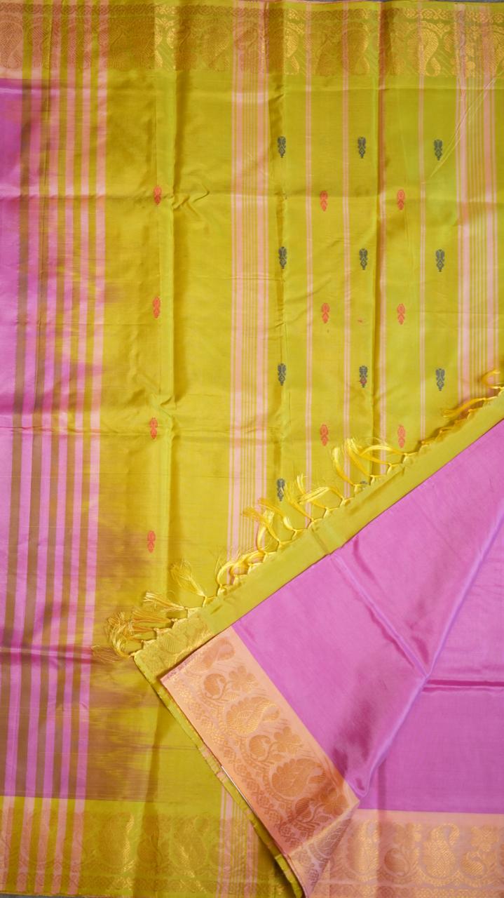 Chinnalampattu 6 Yards Saree - 03-01-01-05 (BUBBLEGUM AMLA)