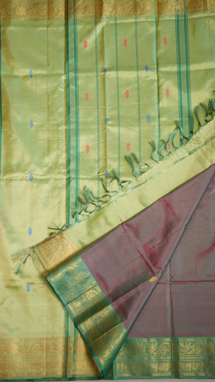 Chinnalampattu 6 Yards Saree - 03-01-01-11 (MANTHULIR GREEN)