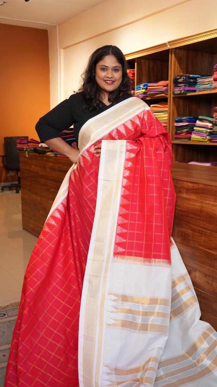 Ilkal Art Silk Saree - 44-01-02-06 (LIPSTICK RED)