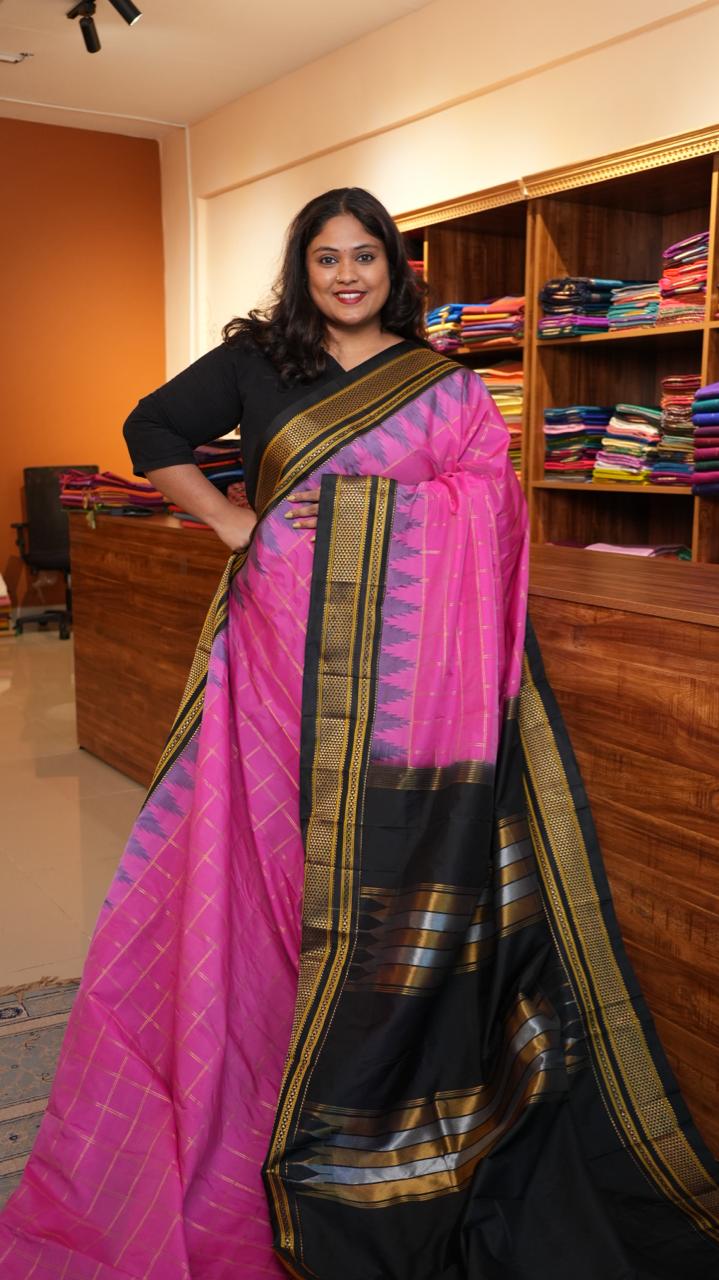 Ilkal Art Silk Saree - 44-01-02-09 (HOT PINK)