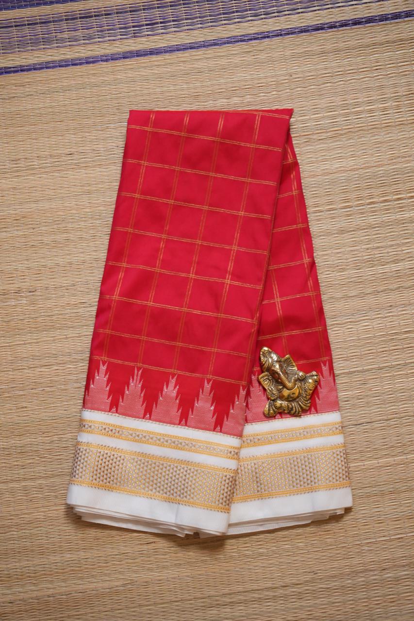 Ilkal Art Silk Saree - 44-01-02-06 (LIPSTICK RED)