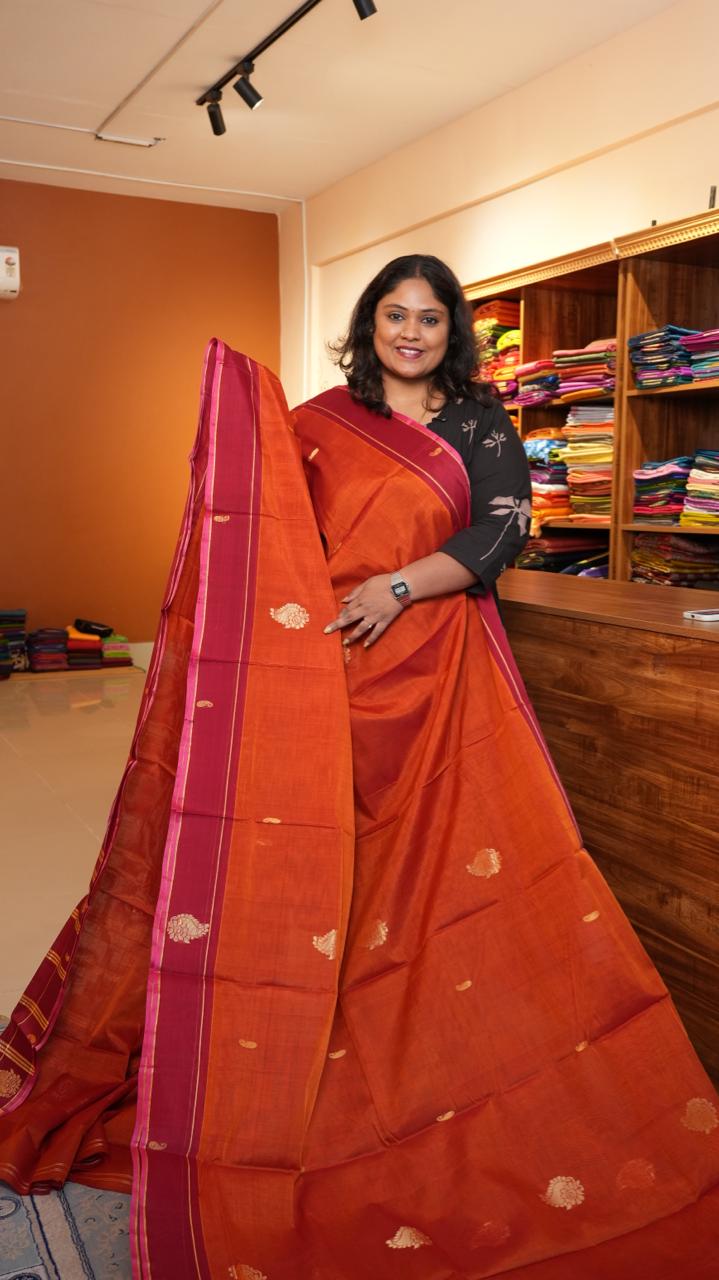 Devendra 10.5 Yards Madisar - 12-11B-08-10.5Y-01 (MARIGOLD FLAME)