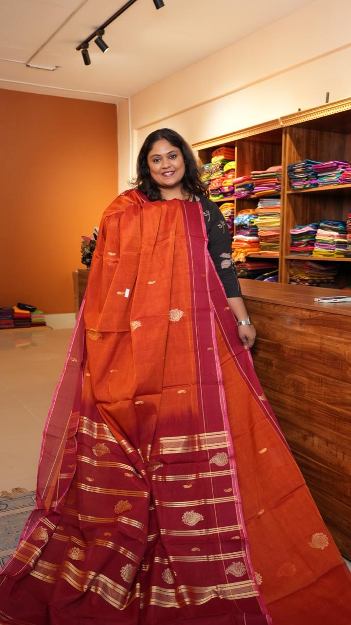 Devendra 10.5 Yards Madisar - 12-11B-08-10.5Y-01 (MARIGOLD FLAME)