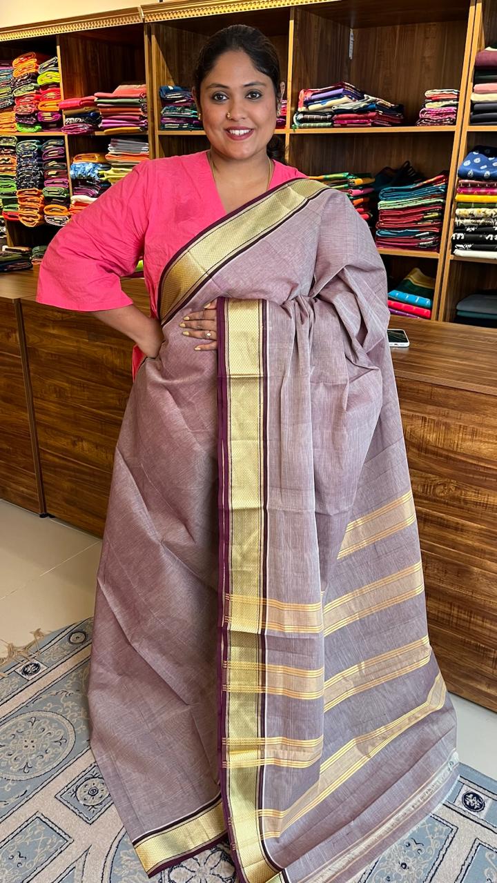 Devendra 6 Yards Cotton by Cotton  - 11-02B-21-6Y-05 (browinish grey)