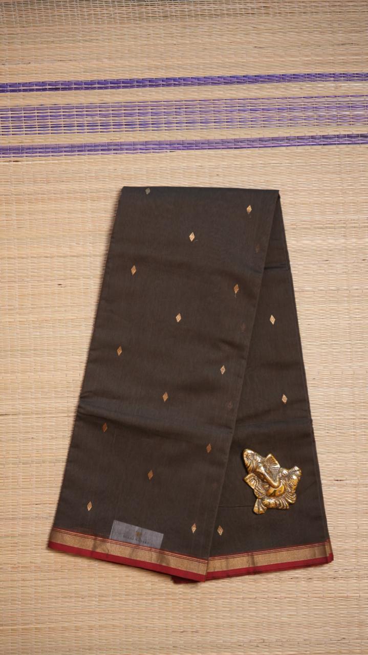 Chaand Collection Chanderi Silk Cotton Saree - 51-12-02-03 (NIGHTFALL SHADOW)