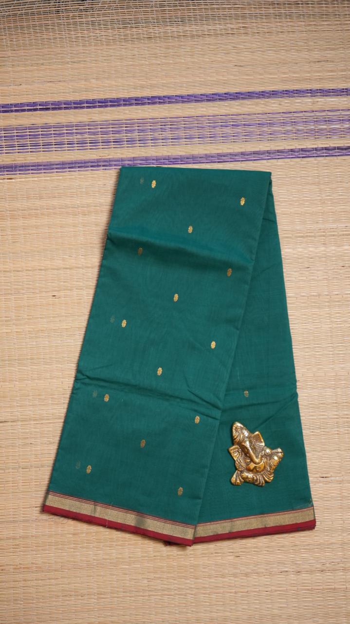 Chaand Collection Chanderi Silk Cotton Saree - 51-12-02-01 (MIDNIGHT TIDE)