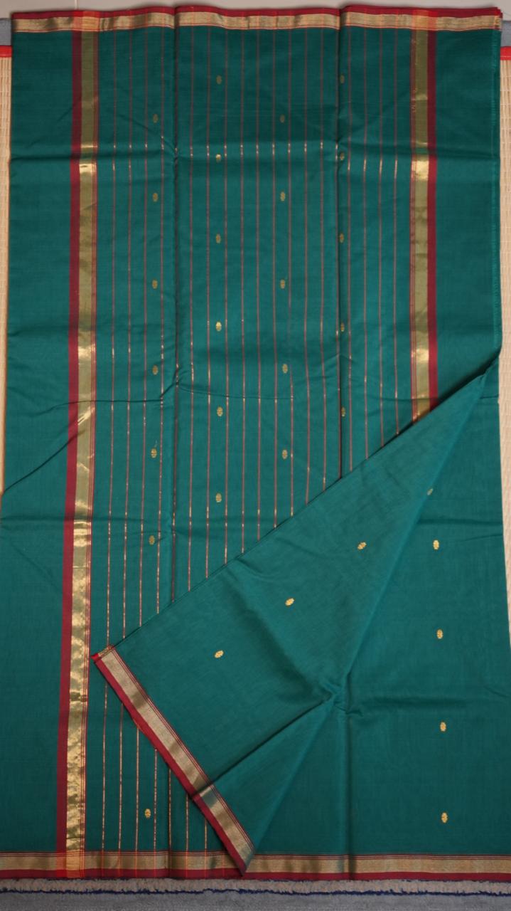 Chaand Collection Chanderi Silk Cotton Saree - 51-12-02-01 (MIDNIGHT TIDE)