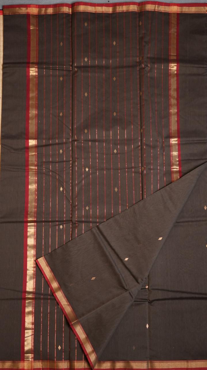 Chaand Collection Chanderi Silk Cotton Saree - 51-12-02-03 (NIGHTFALL SHADOW)