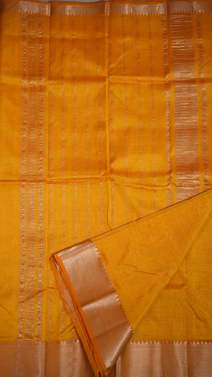 Mangalagiri Silk Cotton Sarees - 15-02-02-12 (SAFFRON ESSENCE)