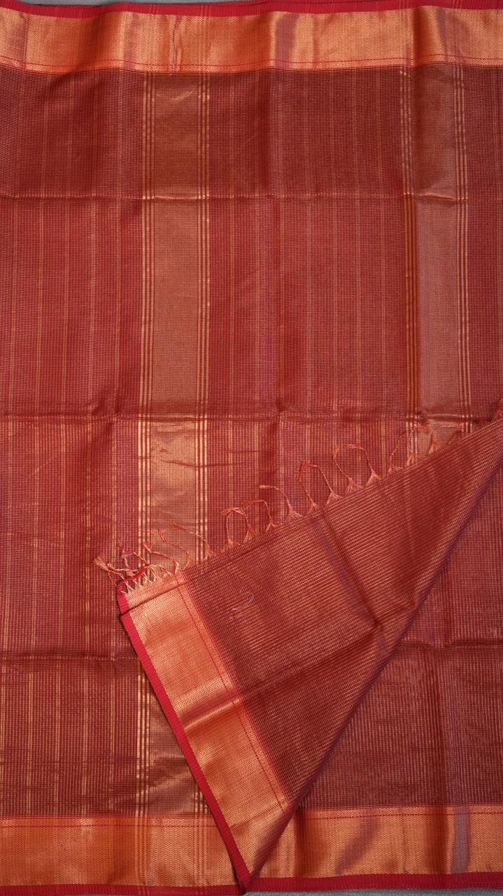 Maheshwari Silk Cotton Podi Kattam Saree - 05-01-02-09 (APPLE ORCHARD)