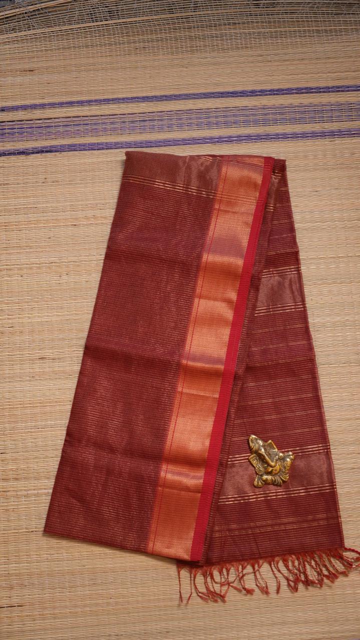 Maheshwari Silk Cotton Podi Kattam Saree - 05-01-02-09 (APPLE ORCHARD)