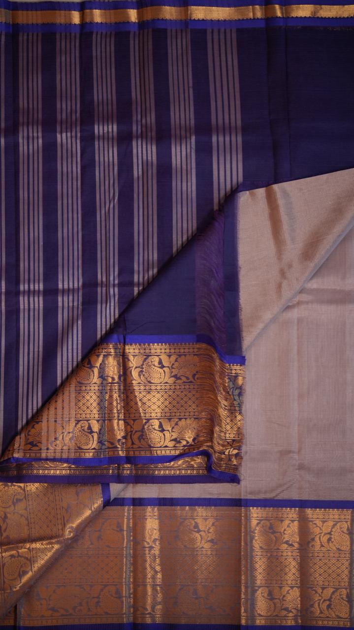 Mangalagiri Silk Cotton Kanchi Border Sarees 15-02-03-09 (CHAMPAGNE PEARL)