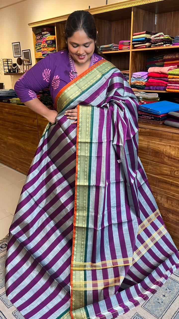 Devendra 7 Yards Saree - 11-03-06-7Y-01 (Devendra Zebra Stripes)