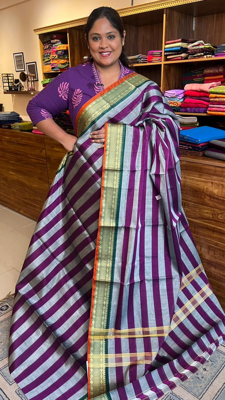 Devendra 7 Yards Saree - 11-03-06-7Y-01 (Devendra Zebra Stripes)