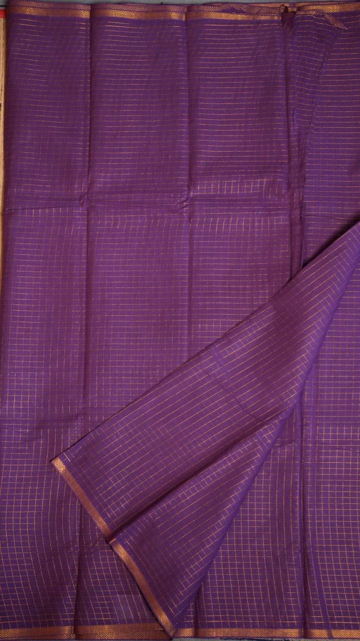 Madurai Cotton Zari Kattam Small Border - 11-03-02-6Y-08 (GRAPE TAFFY)