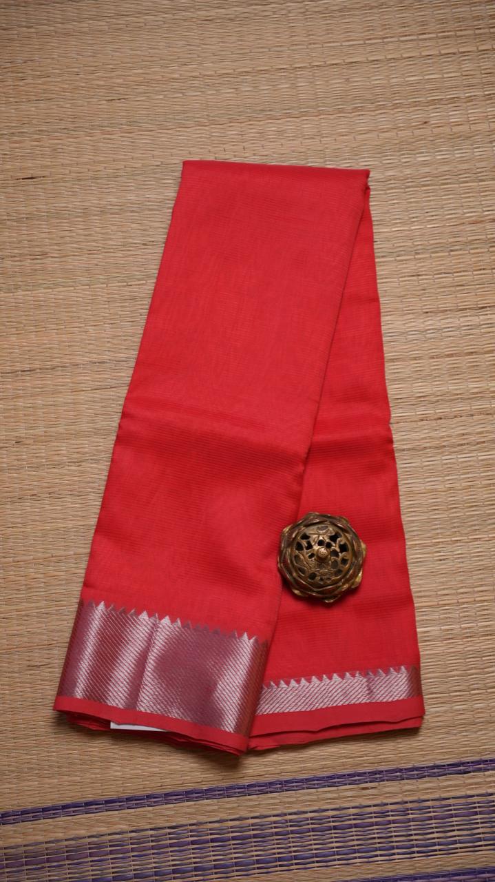 Mangalagiri Silk Cotton Saree 15-02-02-02 (CARNIVAL CORAL)