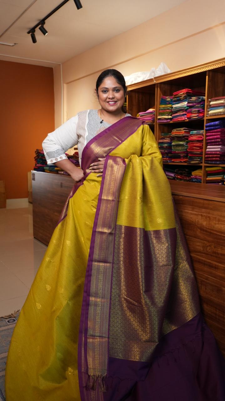Kanchi Semi Silk Saree - 01-03-15-23 (CHRYSOBERYL)