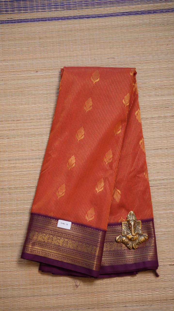 Kanchi Semi Silk Saree - 01-03-15-25 (AMBER STONE)