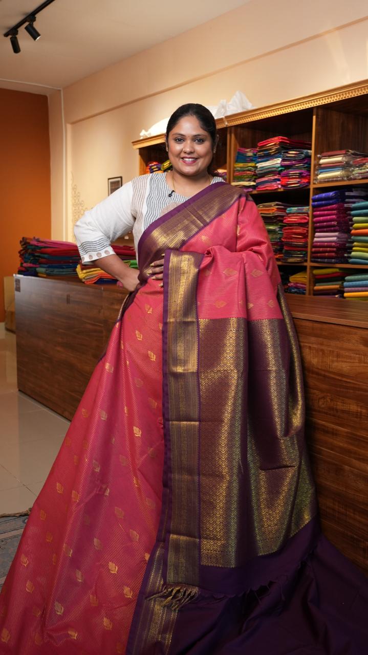 Kanchi Semi Silk Saree - 01-03-15-35 (ROSE CHAMBER )
