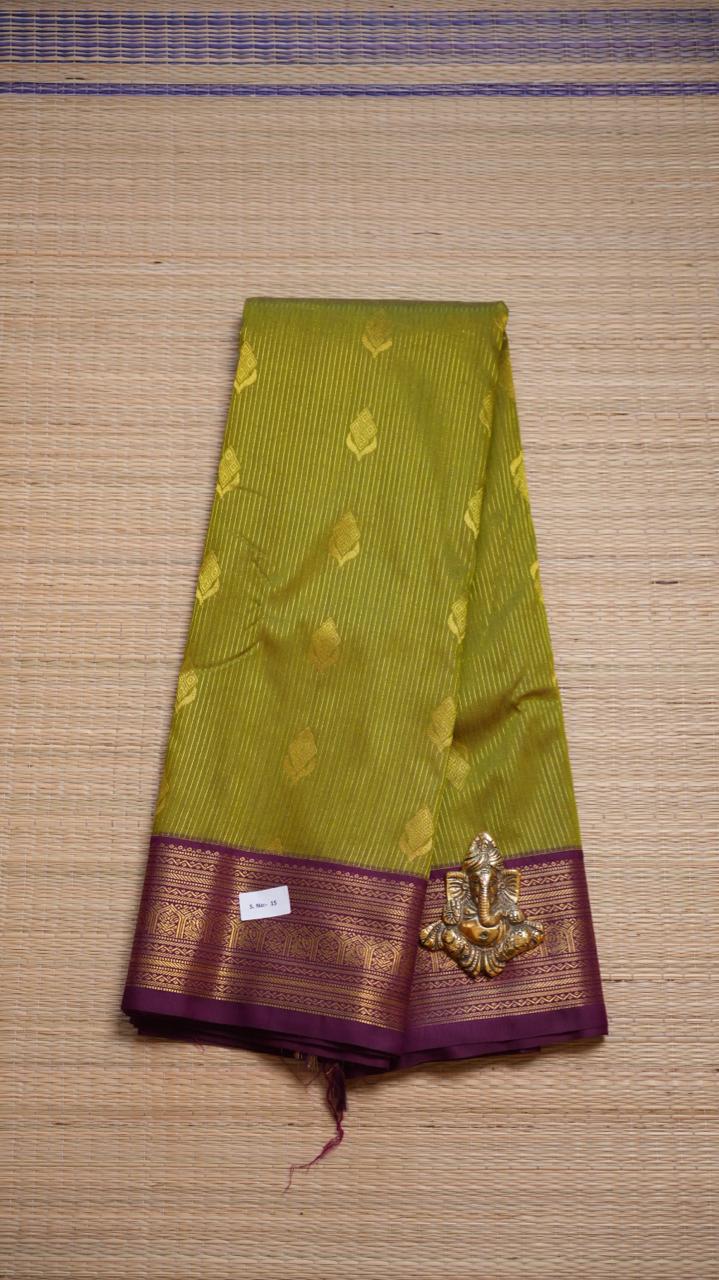 Kanchi Semi Silk Saree - 01-03-15-33 (LIME MARBLE)