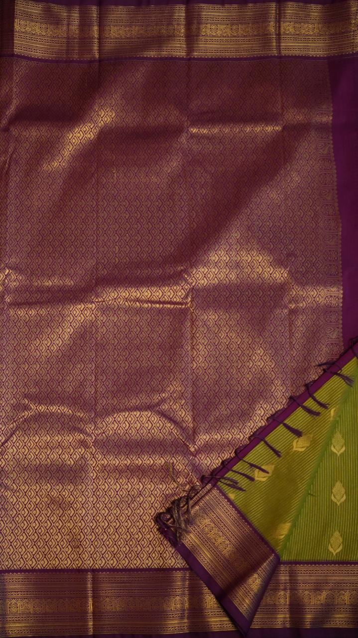 Kanchi Semi Silk Saree - 01-03-15-32 (LIME MARBLE)