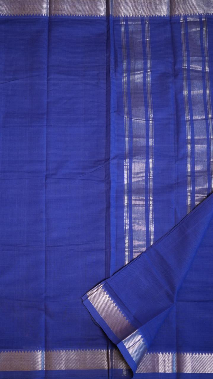 Mangalagiri Pure Cotton Handloom - 15-11-04-03 (BLUE CURACAO)