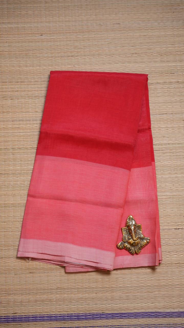 Mangalagiri Silk Cotton Saree 15-02-01-11 (FLAMINGO FEATHER )