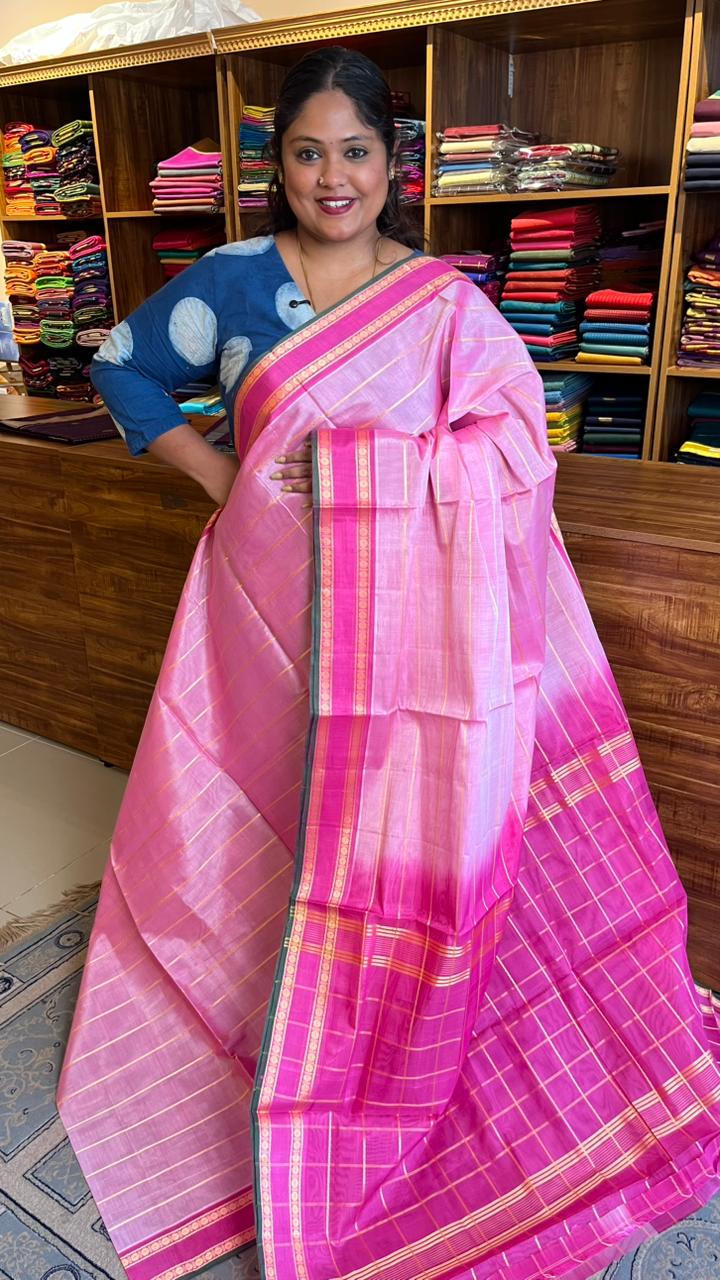 *PREORDERS ONLY* Devendra 7 Yards Saree - 11-03B-03-7Y-01 (Paneer Roja with Contrast Pallu) SHIPS IN 2-4 WEEKS !!