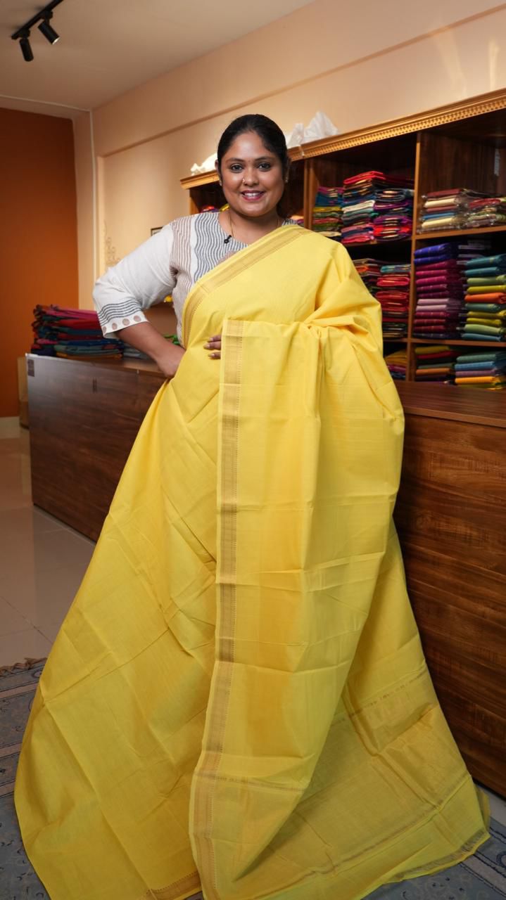 Mangalagiri Pure Cotton Handloom - 15-11-05-08 (LIMONCELLO)