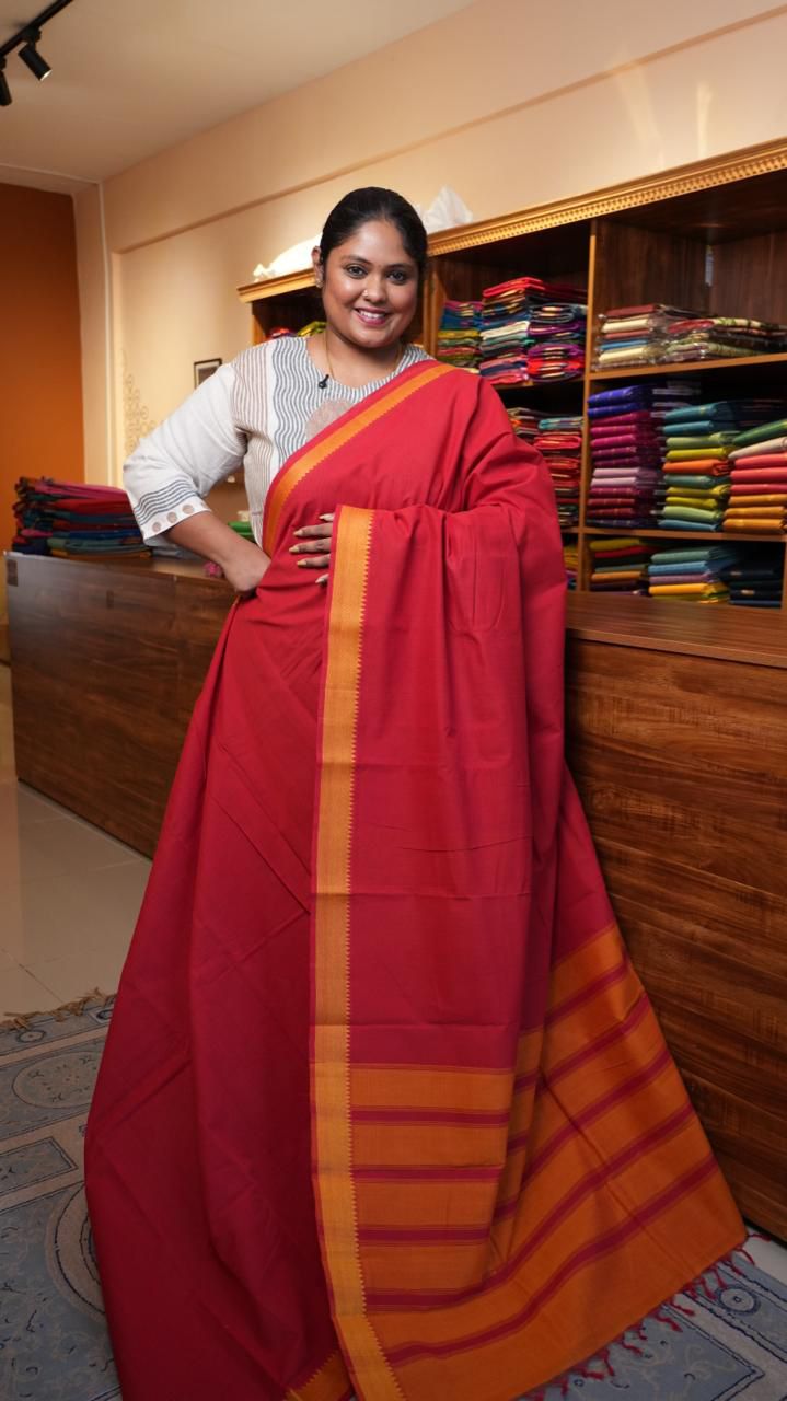 Mangalagiri Pure Cotton Handloom - 15-11-06-15 (HIBISCUS TEA)