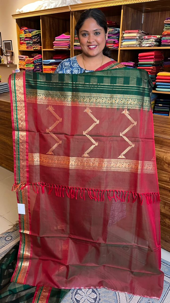 Kanchivaram Silk Cotton Saree - 01-03-10-01 (Vintage Kattam)