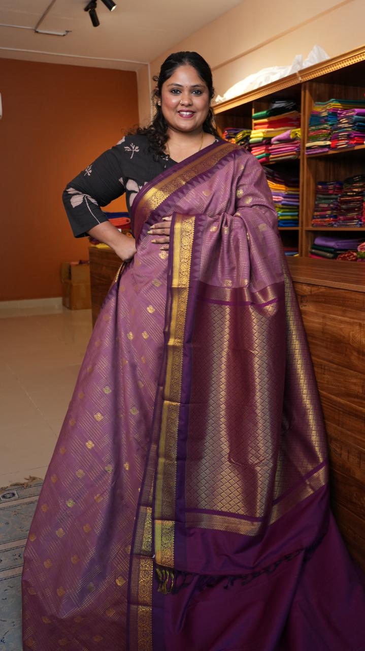Kanchi Semi Silk Saree - 01-03-16-16 (WILD ORCHID)